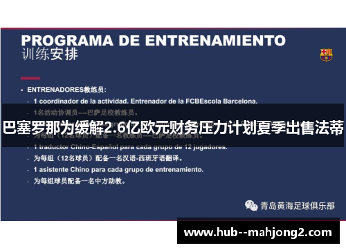 巴塞罗那为缓解2.6亿欧元财务压力计划夏季出售法蒂